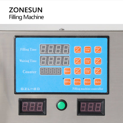 ZONESUN Semi-auto Liquid Filling Machine with Dual Nozzles