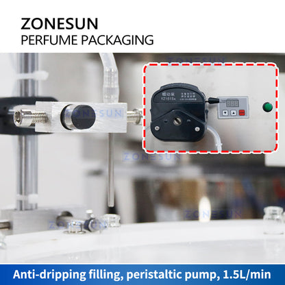 ZONESUN ZS-AFC7C Rotary Perfume Bottle Filling and Capping Machine