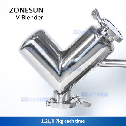 ZONESUN ZS‑V2 V‑type Powder Mixing Machine for Dry Powder & Granules
