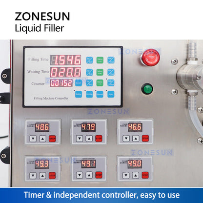ZONESUN ZS-MP5000 Semi-automatic 6 Nozzles Magnetic Pump Filler