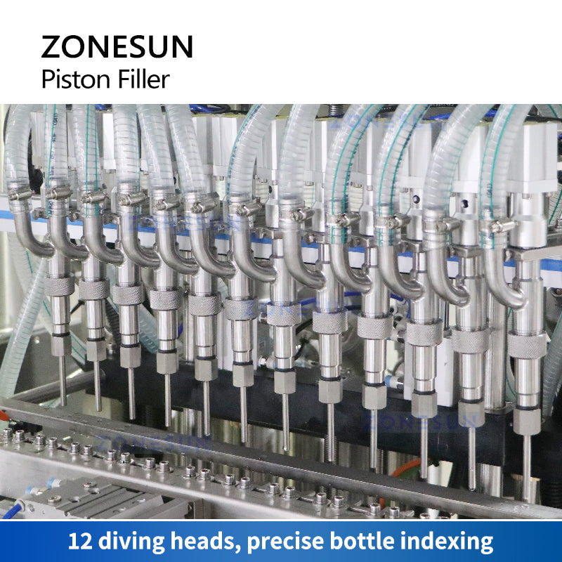 ZONESUN ZS-YT12T-12PX 12-Nozzle Servo Paste Filling Machine with Pump