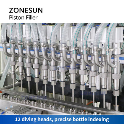 ZONESUN ZS-YT12T-12PX 12-Nozzle Servo Paste Filling Machine with Pump