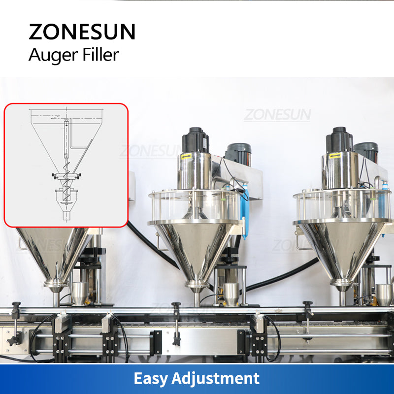 ZONESUN ZS-FM4A Auto 3 Heads Servo Motor Auger Powder Filling Machine