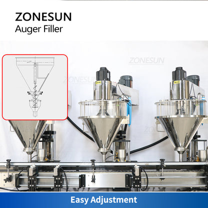 ZONESUN ZS-FM4A Auto 3 Heads Servo Motor Auger Powder Filling Machine