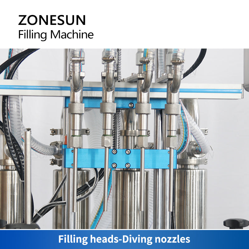 ZONESUN ZS‑SV4HS 4‑Nozzle Servo Piston Pump Liquid Filling Machine