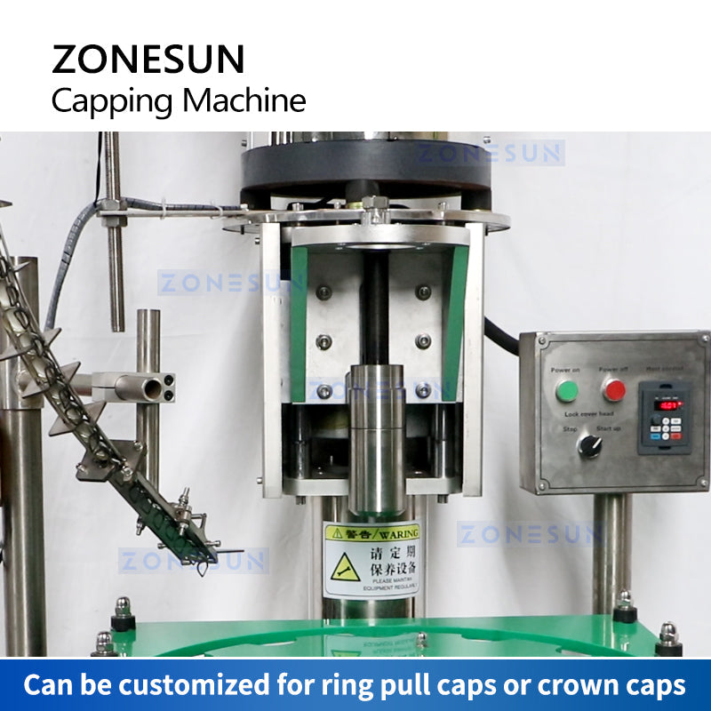 ZONESUN ZS-XG440L Automatic Ring Pull and Crown Cap Capping Machine