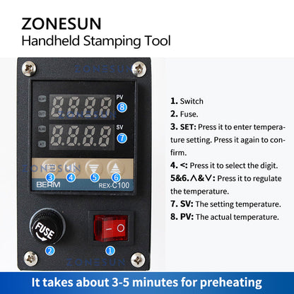 ZONESUN ZS-HST1 Handheld Hot Stamping and Branding Machine