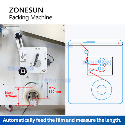 ZONESUN ZS-ZB350X Horizontal Flow Wrapping Packaging Machine