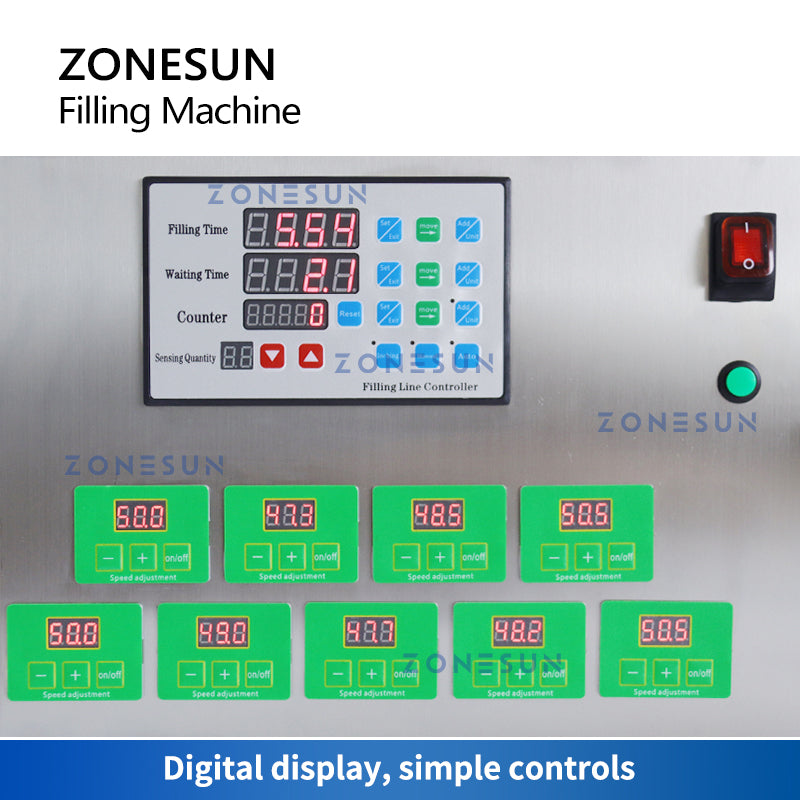 ZONESUN ZS-YTMP9C Pneumatic 9 Nozzles Magnetic Pump Filling Machine