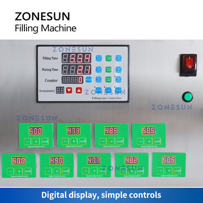 ZONESUN ZS-YTMP9C Pneumatic 9 Nozzles Magnetic Pump Filling Machine