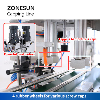 ZONESUN ZS‑XG6100C Automatic Screw Capper with Customizable Conveyor