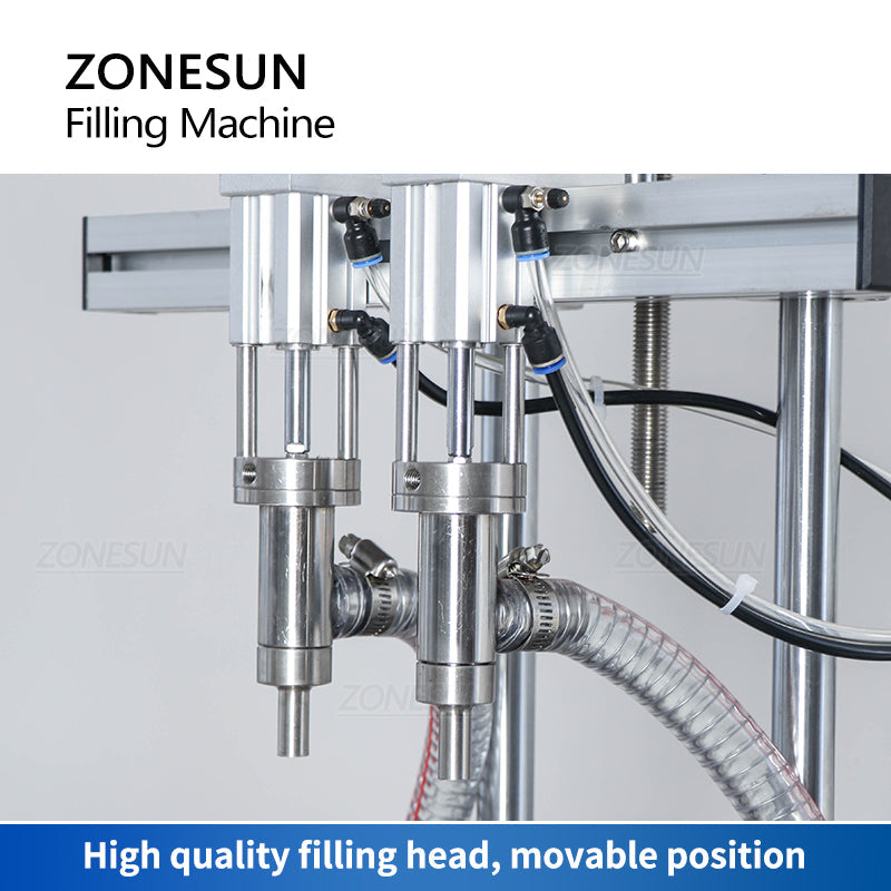 ZONESUN ZS‑DTHSP2 2‑Head Pneumatic Piston Pump Viscous Liquid Filler