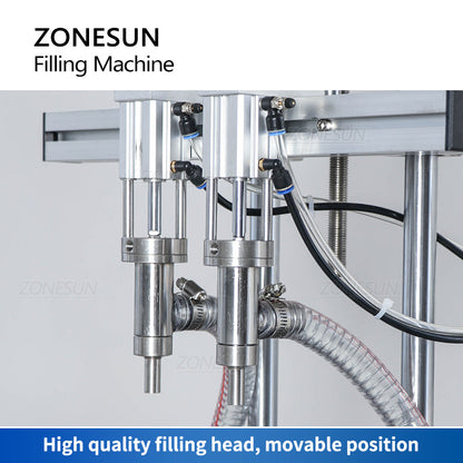 ZONESUN ZS‑DTHSP2 2‑Head Pneumatic Piston Pump Viscous Liquid Filler