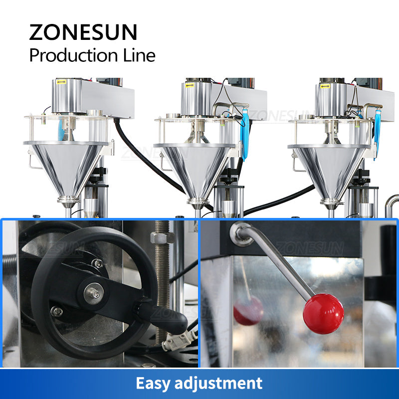 ZONESUN ZS‑FMYG1 Servo Auger Powder Filling & Capping Production Line