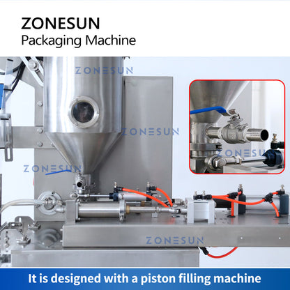 ZONESUN ZS‑S100 Auto Paste Filling Sealing Machine With Date Printer