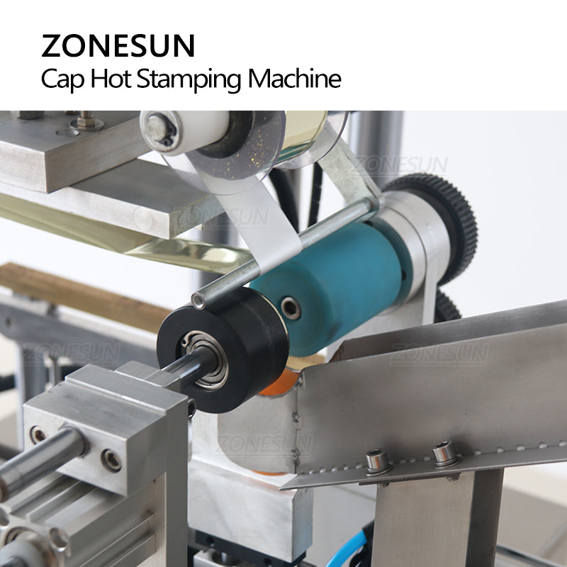 ZONESUN ZS‑819R2A Pneumatic Bottle Cap Hot Stamping Machine & Feeder