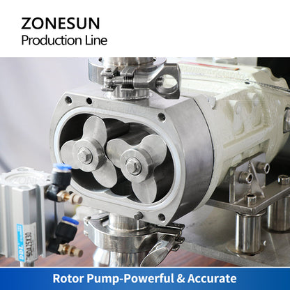 ZONESUN Servo Motor Rotor Pump Paste Filling Capping Labeling Line