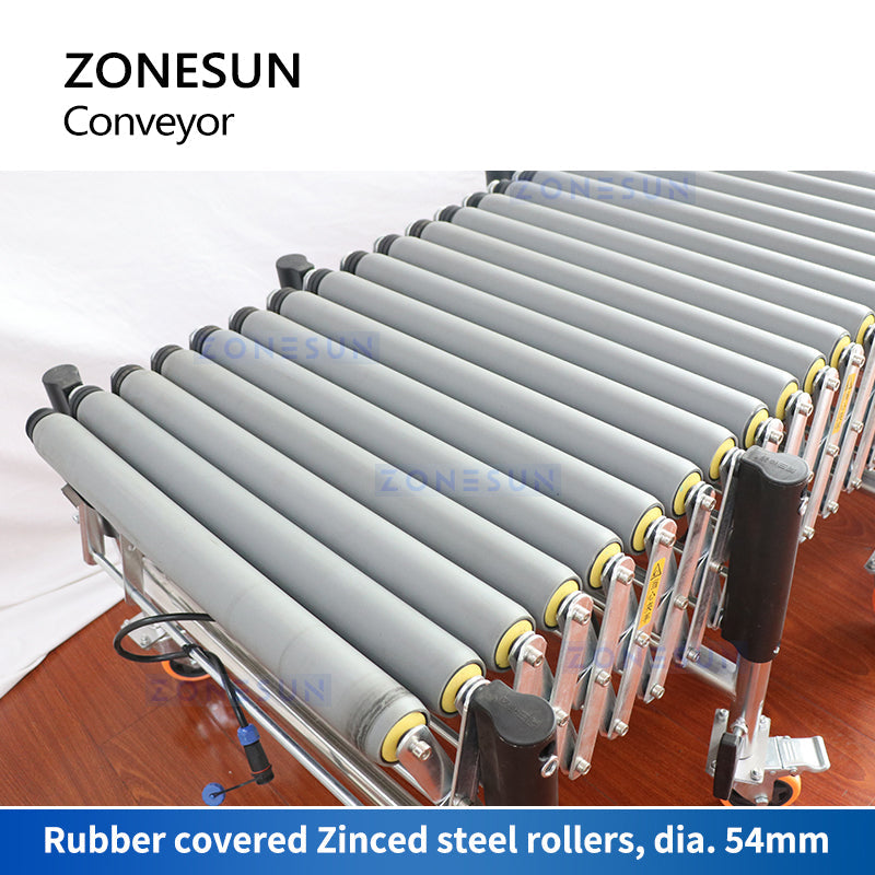ZONESUN ZS-FCR600 Rubber Covered Flexible Extendable V Belt Conveyor