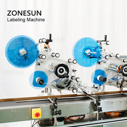ZONESUN ZS‑TB831B Dual‑Head Automatic Flat Labeling Machine ±1 mm