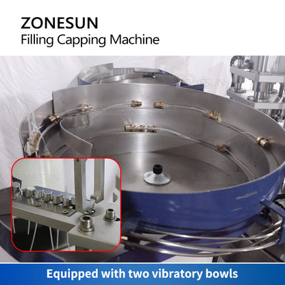 ZONESUN ZS‑AFC9 Perfume Bottle Filling&Capping Machine with Cap Feeder