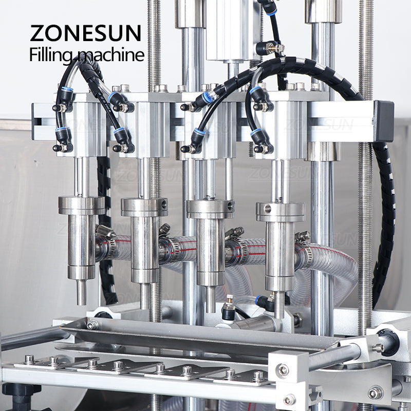 ZONESUN ZS-DTGT4T Pneumatic 4-Nozzle Paste Liquid Filling Machine