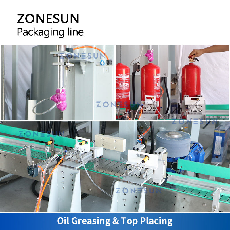 ZONESUN ZS-FE1 Auto Fire Extinguisher Filling Sealing Labeling Line
