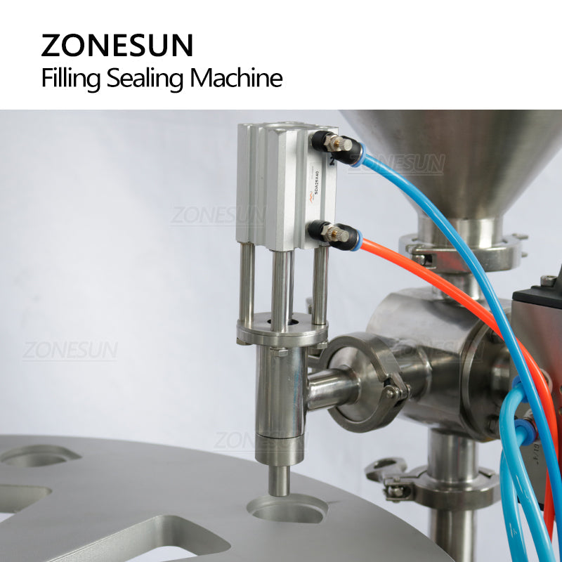 ZONESUN ZS‑FS100 Automatic Rotary Paste Filling Cup Sealing Machine