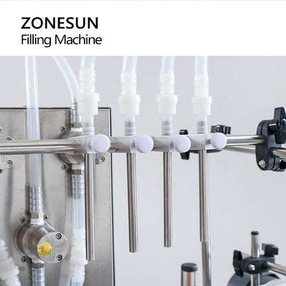 ZONESUN ZS-DTMP4Y 4heads Tabletop Magnetic Pump Liquid Filling Machine