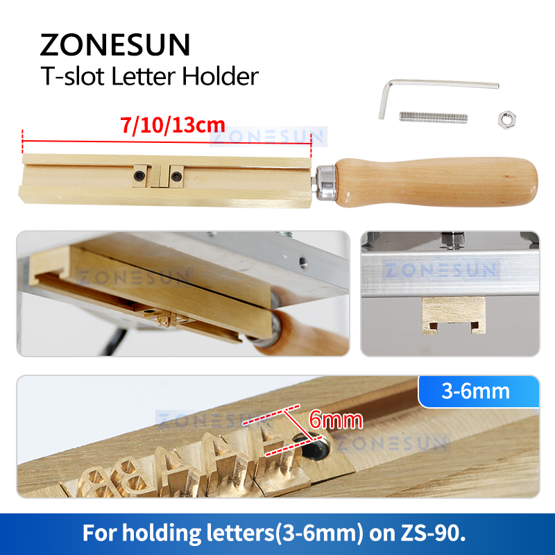 ZONESUN T-slot Letter Holder for Hot Foil Stamping Machine