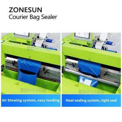 ZONESUN ZS-TB103 Automatic Courier Bag Sealing and Labeling Machine