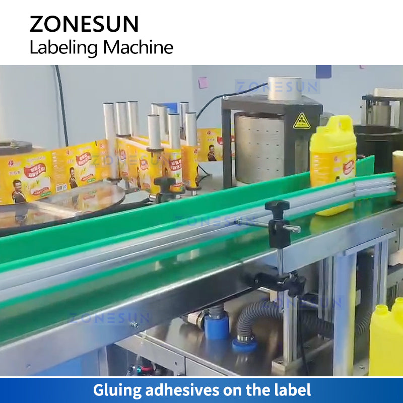 ZONESUN ZS-GTB12S Automatic Hot Melt Glue Bottle Labeling Machine