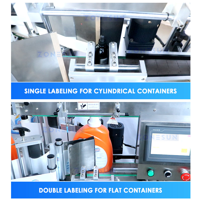 ZONESUN ZS-FAL180Z4 5L Oil Filling Capping Double Labeling Line
