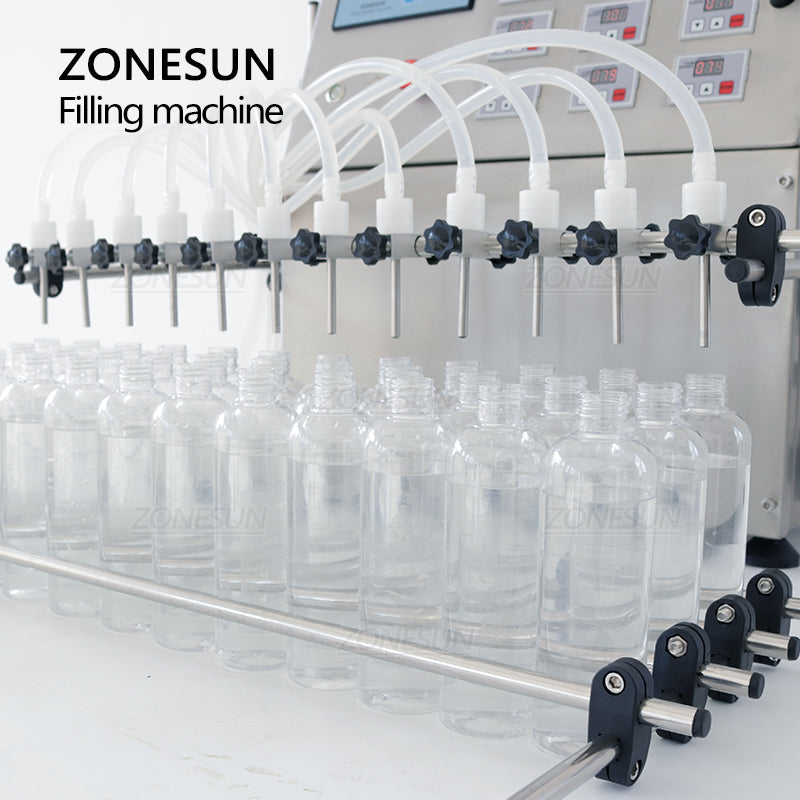 ZONESUN ZS-DPYT12P Semi-auto 12 Nozzle2 Liquid Filling Machine