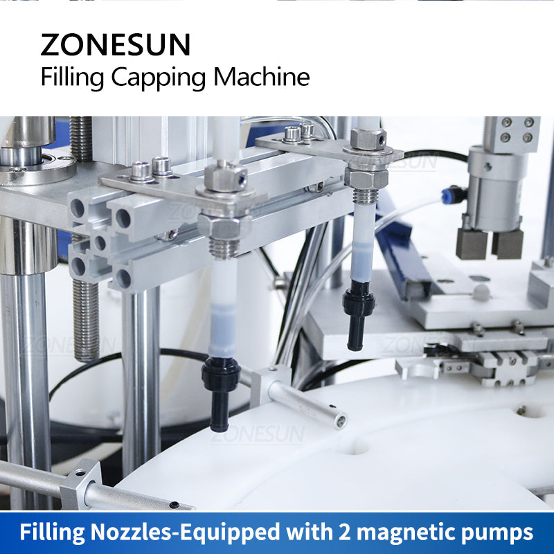 ZONESUN ZS‑AFC11 Roll‑on Bottle Filling&Capping Machine & Dual Feeders