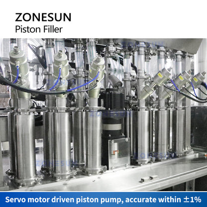 ZONESUN ZS-YT12T-12PX 12-Nozzle Servo Paste Filling Machine with Pump