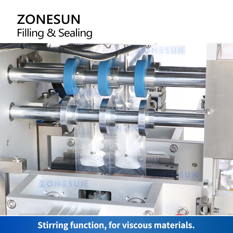 ZONESUN ZS-FS500Y-2 Automatic Double Lane 4 Sides Paste Bag Filler