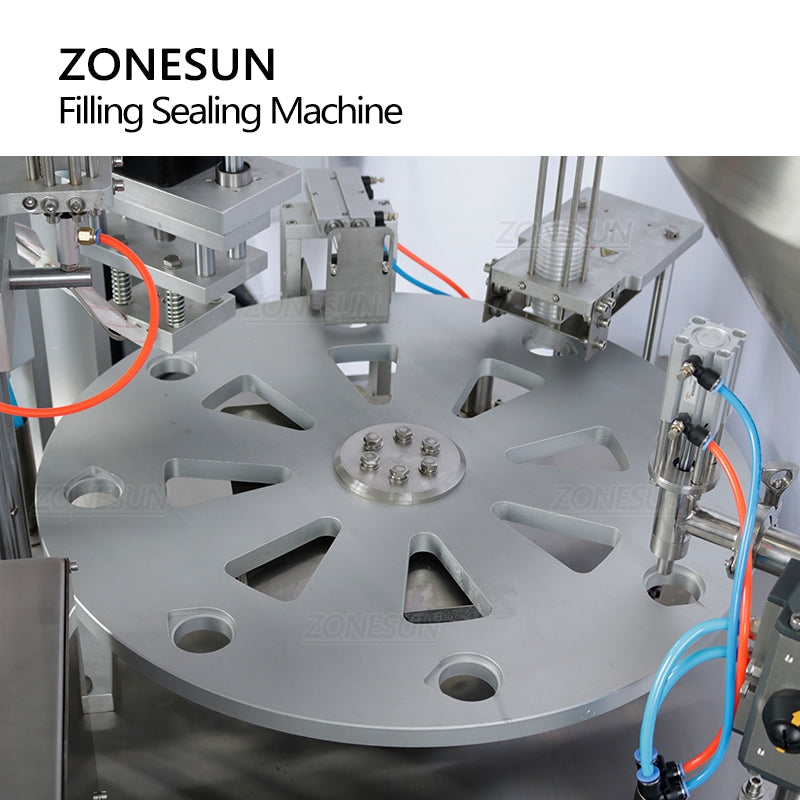 ZONESUN ZS‑FS100 Automatic Rotary Paste Filling Cup Sealing Machine