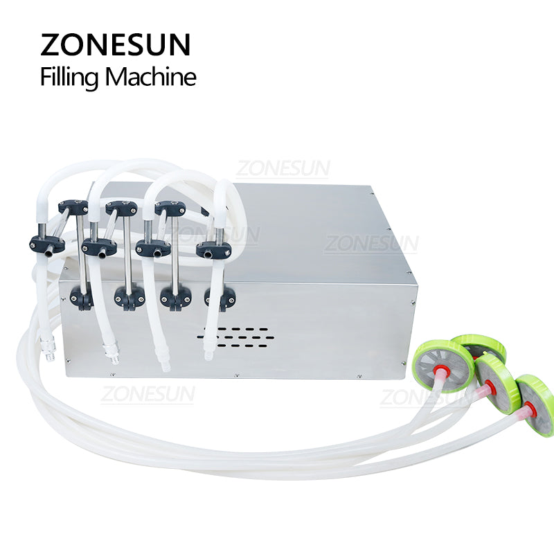 ZONESUN 20-17000ml Semi-Automatic 4 Nozzles Liquid Filling Machine