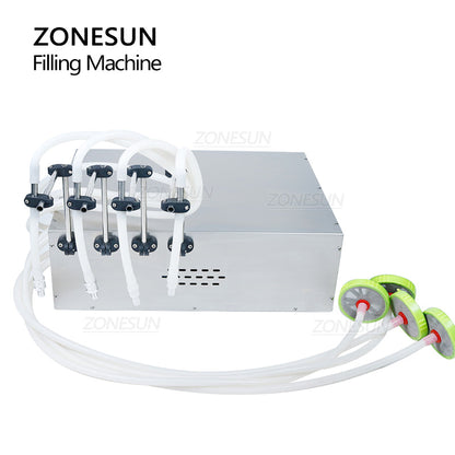 ZONESUN 20-17000ml Semi-Automatic 4 Nozzles Liquid Filling Machine