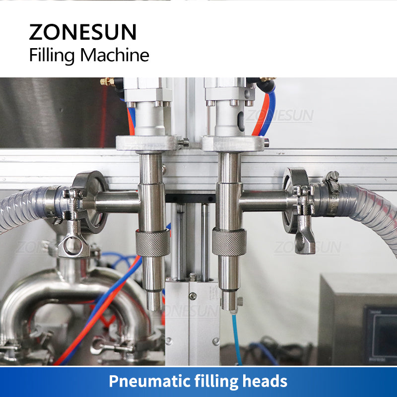 ZONESUN ZS‑DTPT2 Pneumatic Paste Filler with Mixing Tank&Feeding Pump