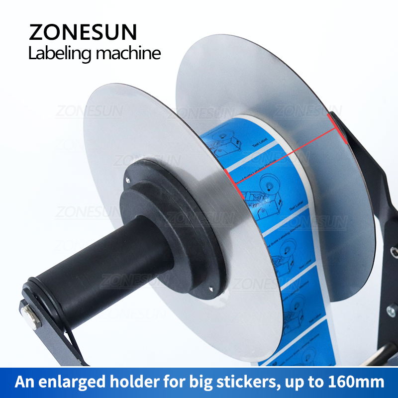 ZONESUN ZS-TB16P Electric Round Bottle Labeling Machine 160mm Width