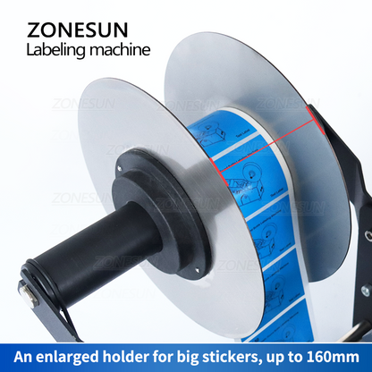 ZONESUN ZS-TB16P Electric Round Bottle Labeling Machine 160mm Width