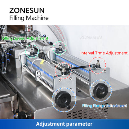 ZONESUN ZS‑DTHSP2 2‑Head Pneumatic Piston Pump Viscous Liquid Filler
