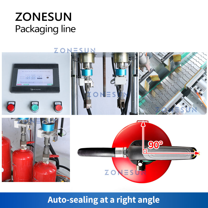 ZONESUN ZS-FE1 Auto Fire Extinguisher Filling Sealing Labeling Line