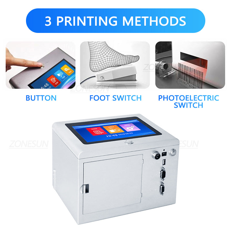ZONESUN ZS-TIP127 Tabletop Inkjet Date Code and Pattern Printer