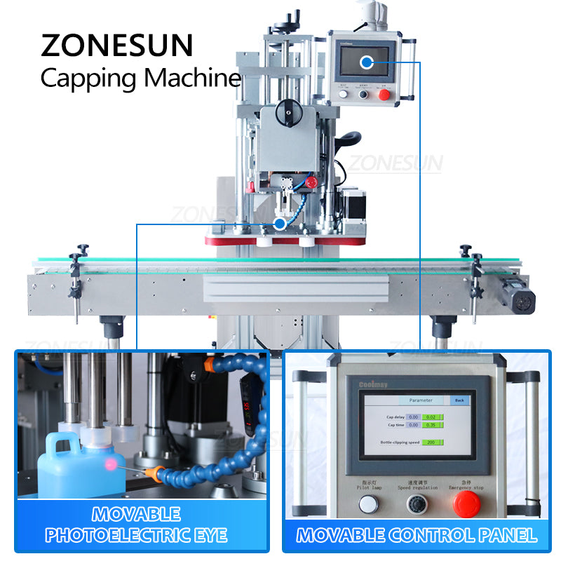 ZONESUN ZS‑XG20A Automatic Screwing Capping Machine for Screw Caps