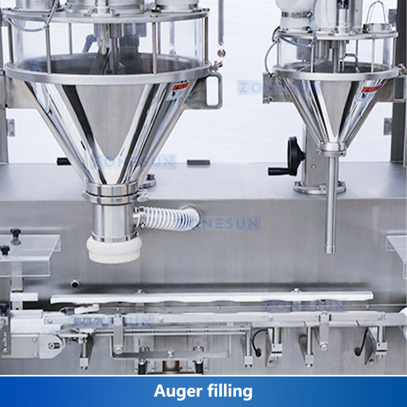 ZONESUN ZS-FM6A Dual Auger Powder Filling Machine with Check Weigher