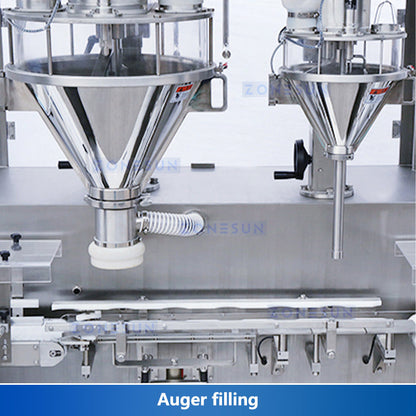 ZONESUN ZS-FM6A Dual Auger Powder Filling Machine with Check Weigher