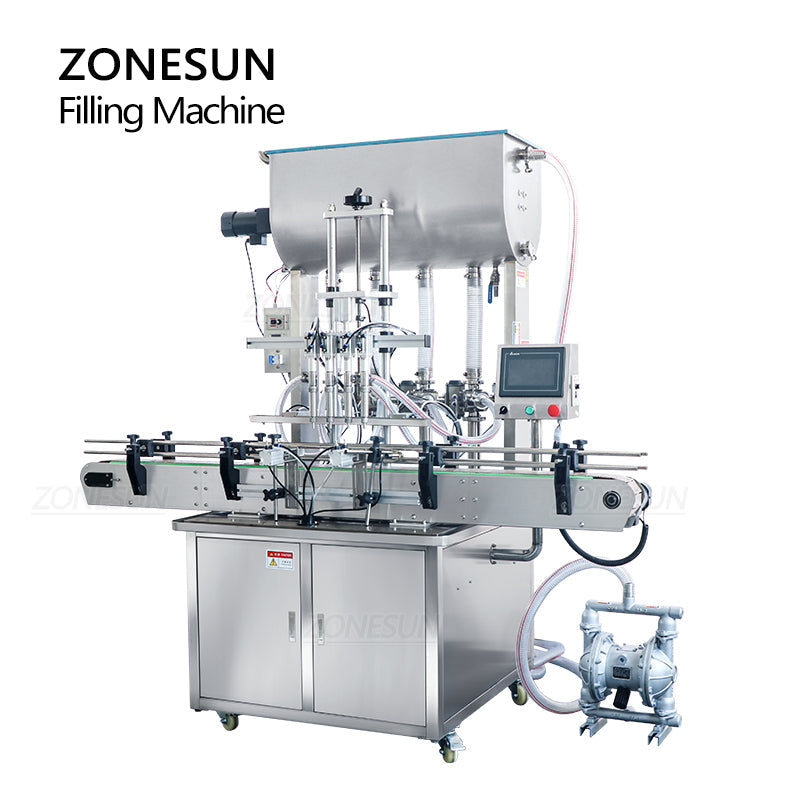 ZONESUN ZS-YT4T-4PM Automatic Paste Filling Machine With Heater&Mixer