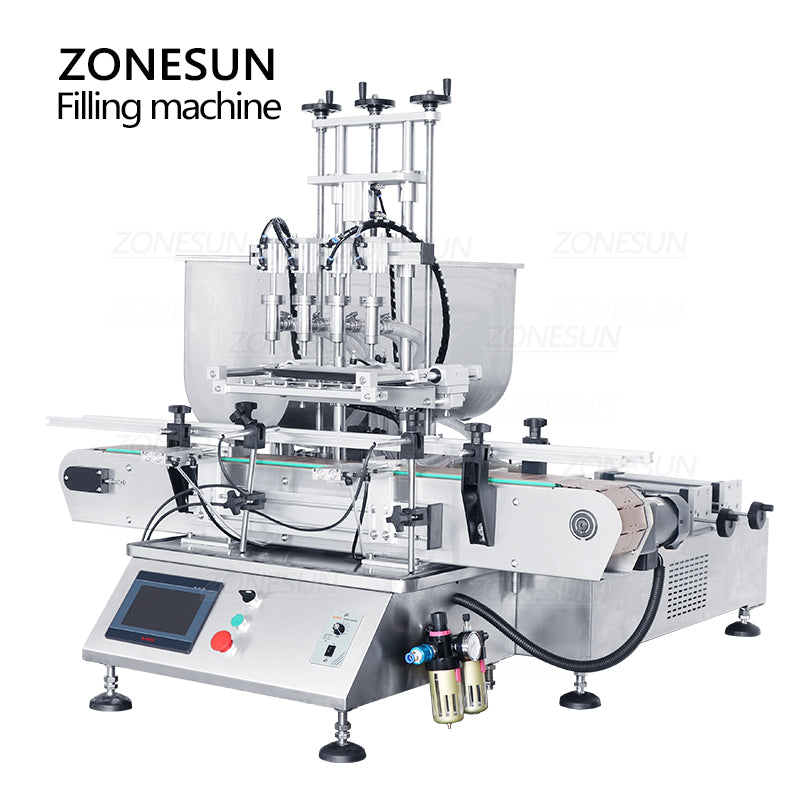 ZONESUN ZS-DTGT4T Pneumatic 4-Nozzle Paste Liquid Filling Machine